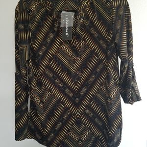 NWT Chances R womans orint blouse.